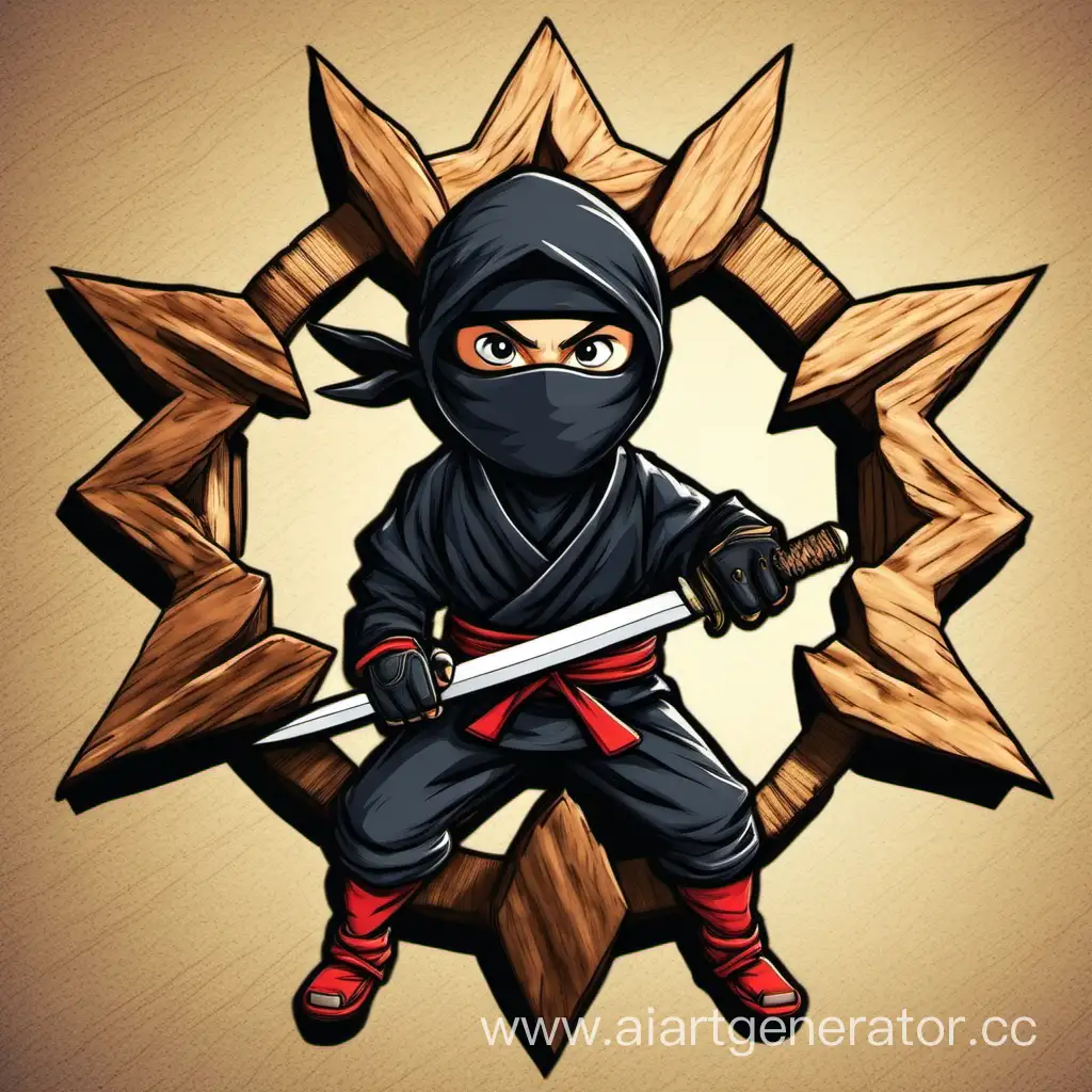 Stealthy-Ninja-Wielding-Wooden-Shuriken