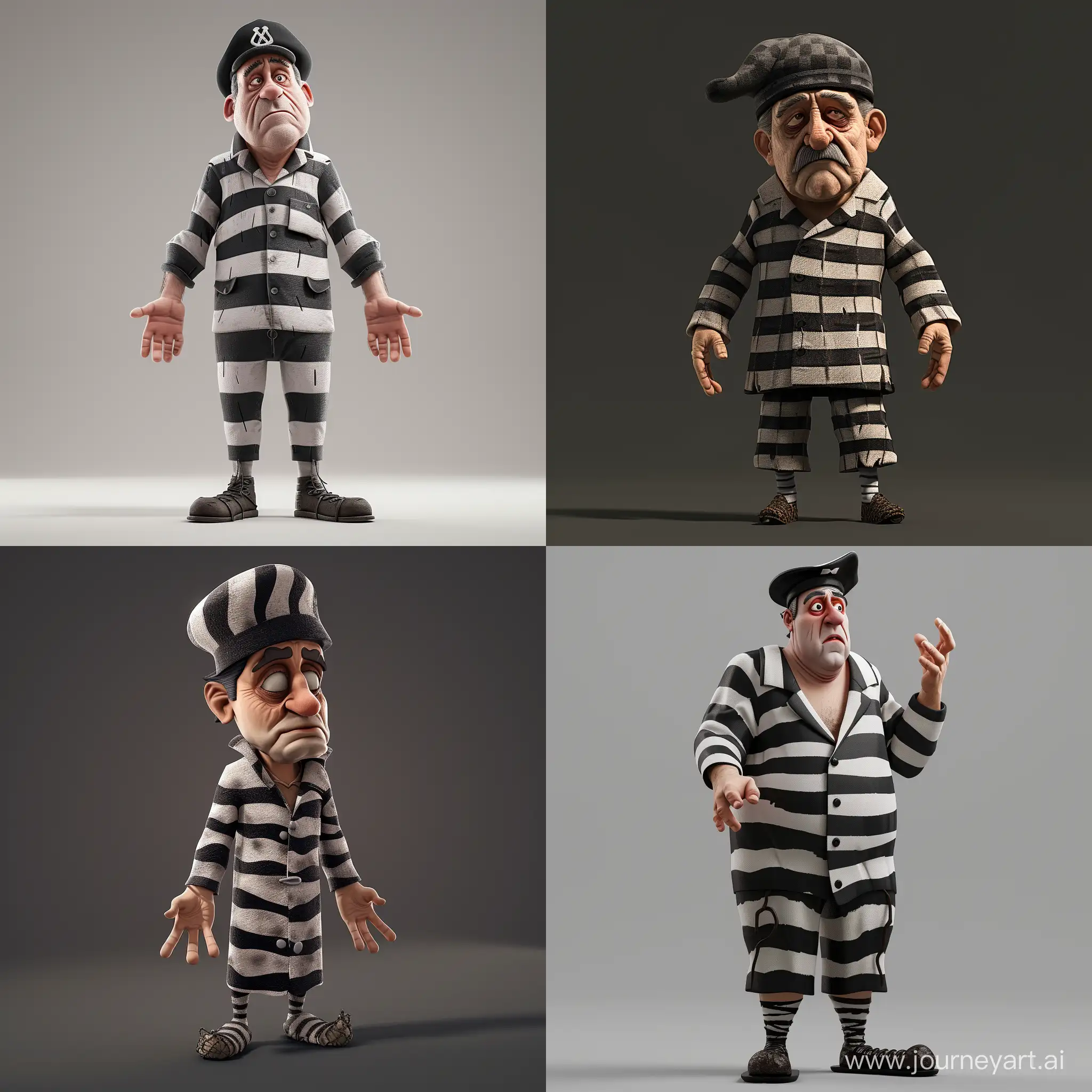 Thoughtful-MiddleAged-Man-in-Striped-Prisoner-Attire-3D-Cartoon-Style