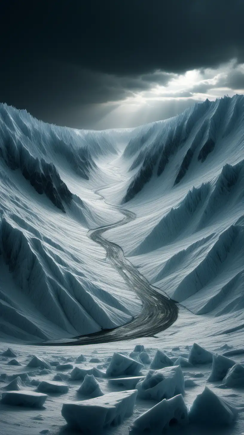 Icy Wilderness Landscape Capturing the Beauty of Harsh and Cold Regions