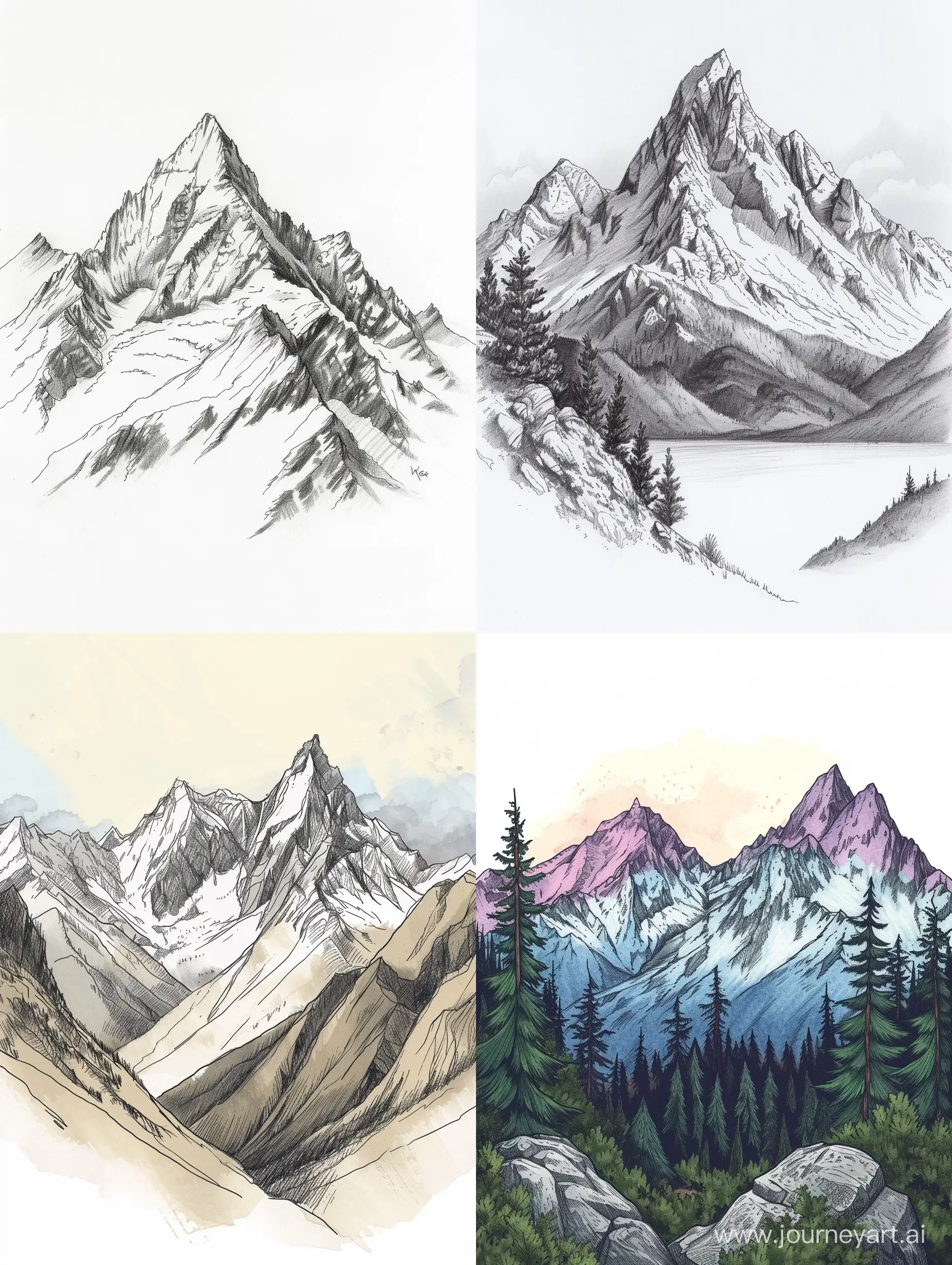 нарисуй красивые горы