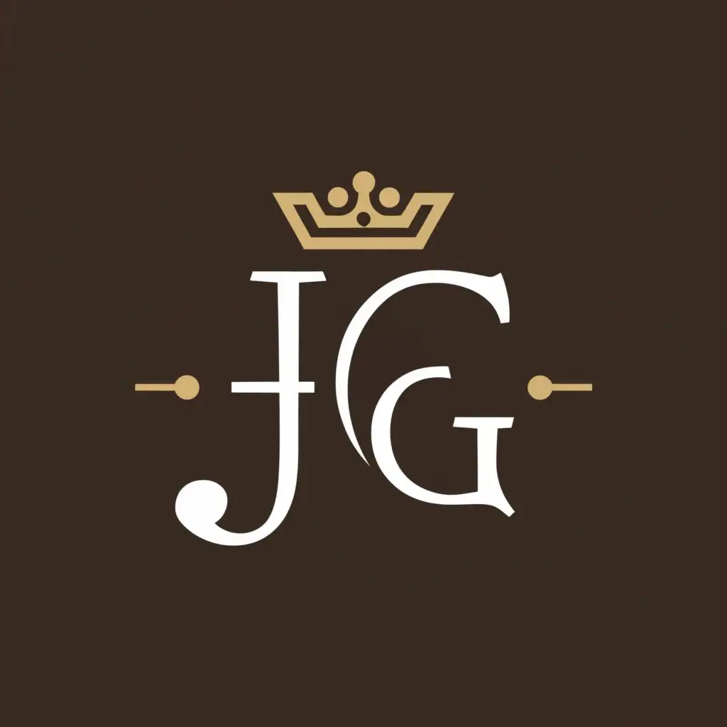 a logo design,with the text "JG", main symbol:Cross and Crown

,Minimalistic,be used in Religious industry,clear background
