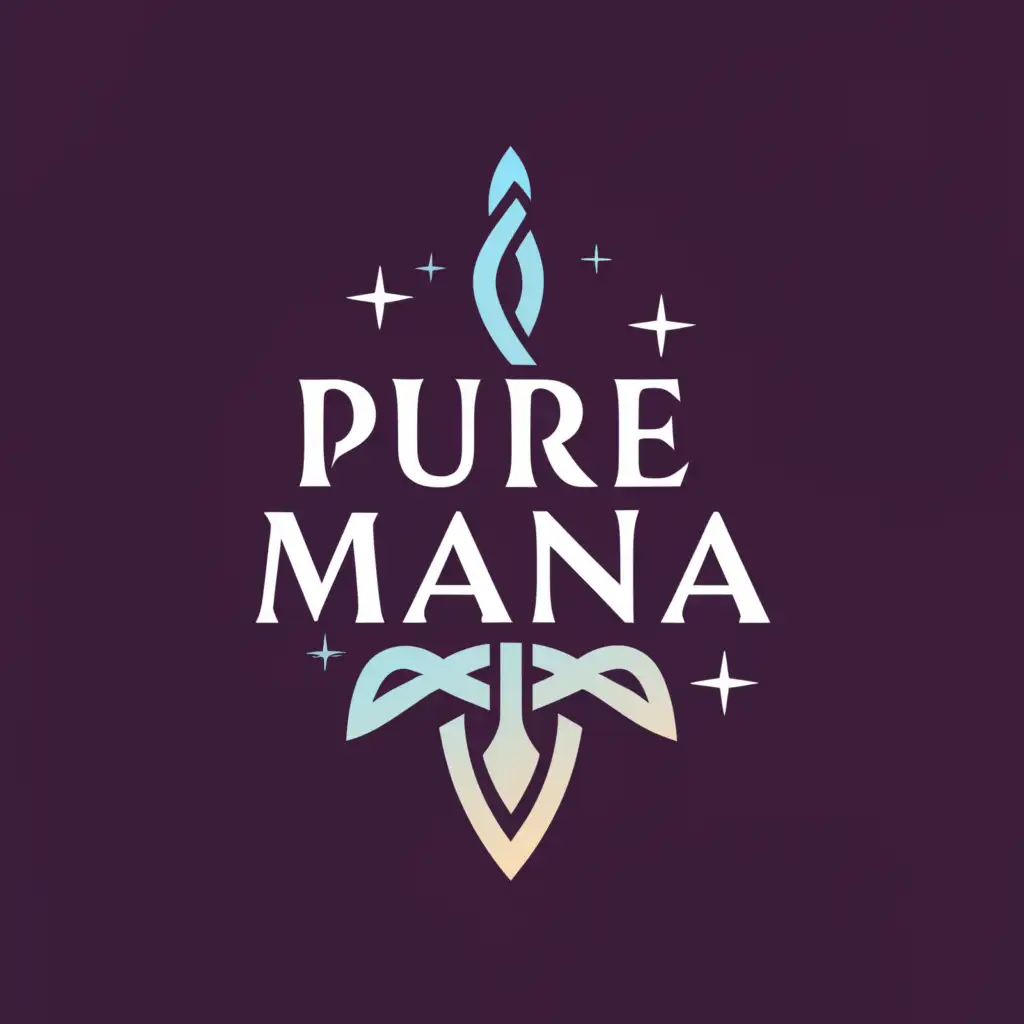 a logo design,with the text "Pure mana", main symbol:gaming
magic
,Moderate,be used in Beauty Spa industry,clear background
