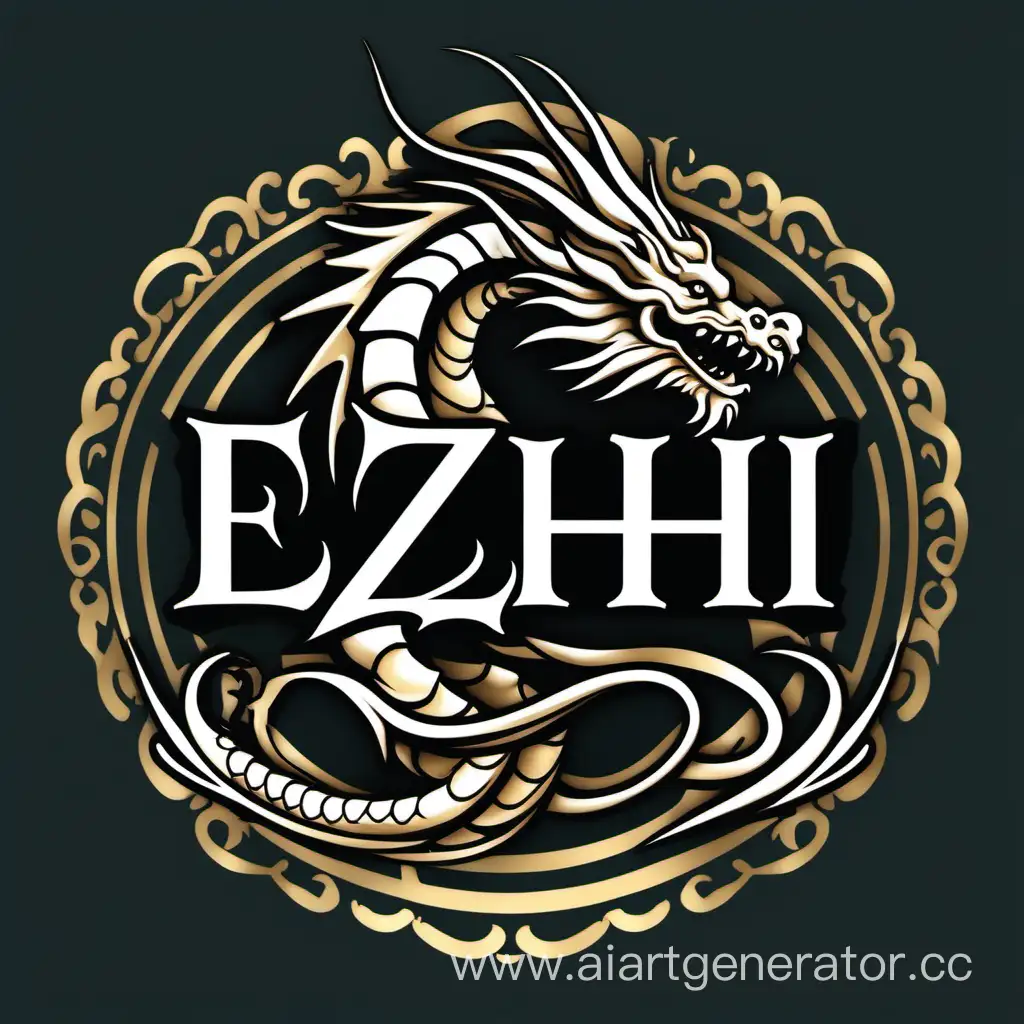 Logo of a prestigious brokerage company, with a dragon, with the name ezhi 
