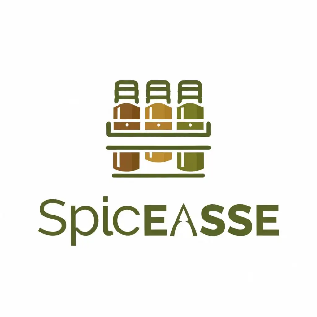 a logo design,with the text "SpiceEase" main symbol:rack to guard the spices,Moderate,clear background