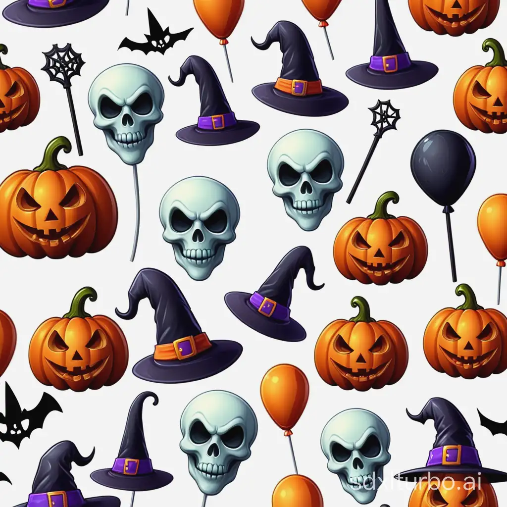 Halloween props, cartoon style, cute, 2k image quality, ultra-high definition, only one element in the middle, solid white background