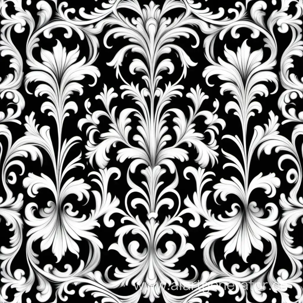 Elegant-Black-and-White-Baroque-Floral-Pattern