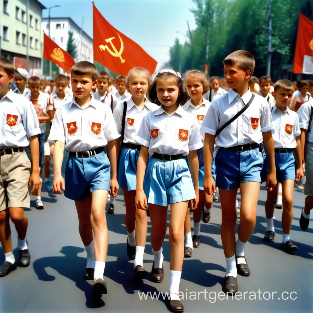 Sunny-Soviet-Celebration-with-Pioneers-and-Banners
