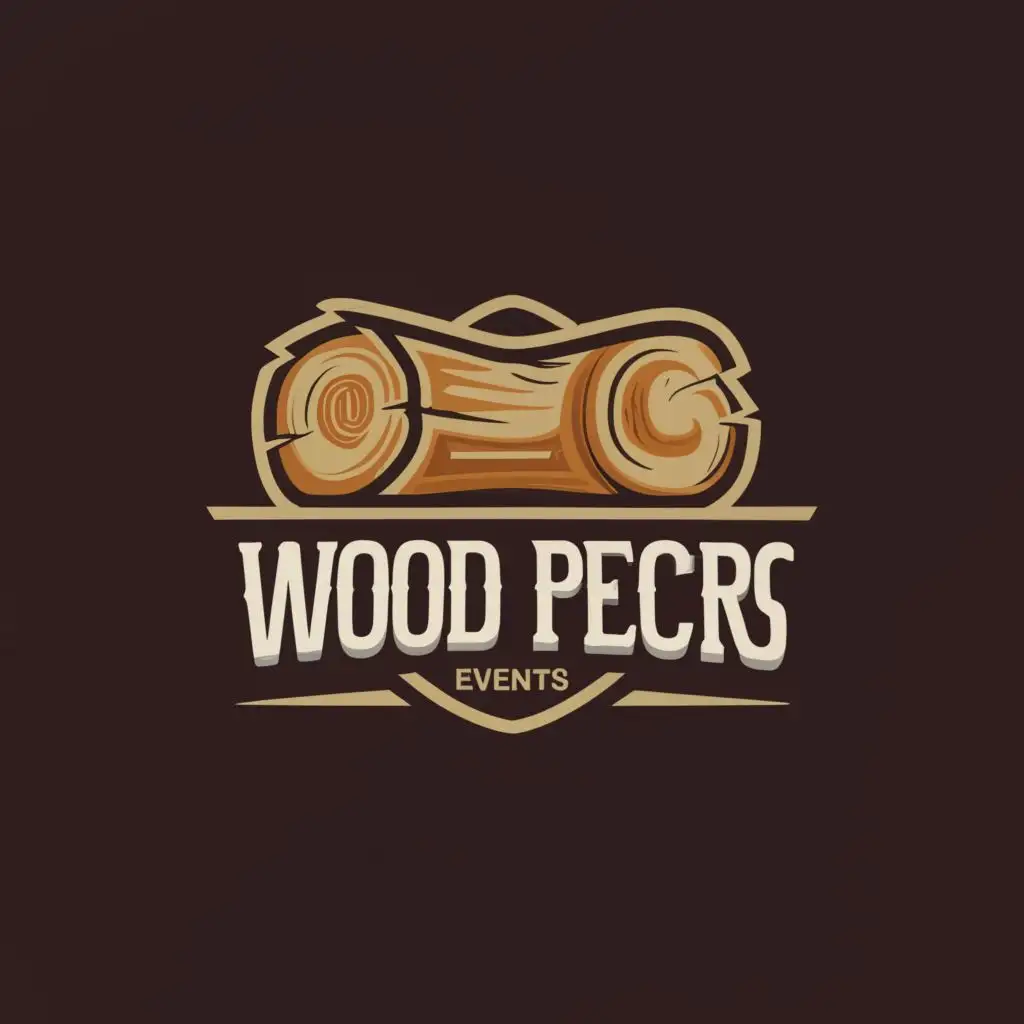 a logo design,with the text "WOOD PEC'RS", main symbol:WOOD,Moderate,be used in Events industry,clear background