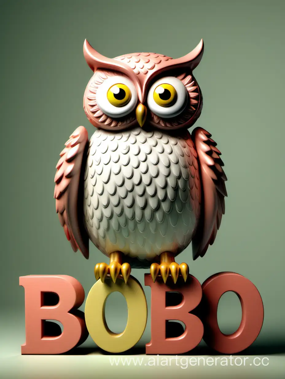сова стоит на буквах (Bobo-bobo)
