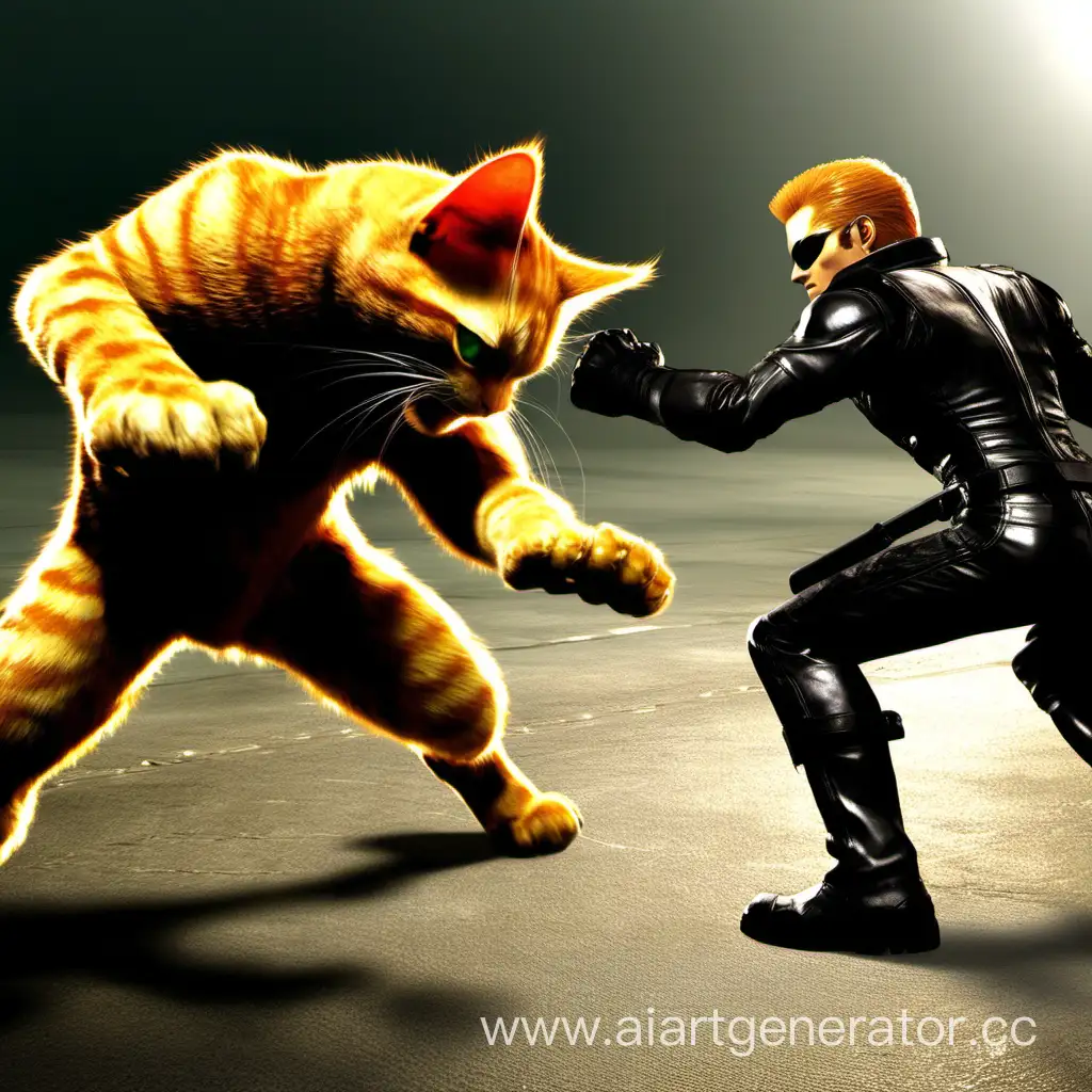 Epic-Battle-Between-Wesker-and-a-Ginger-Cat