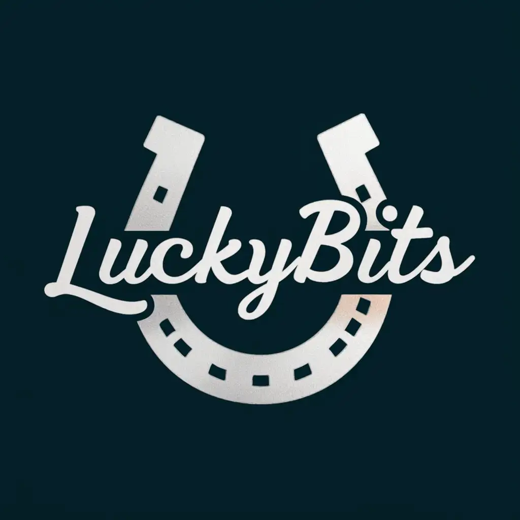 logo, horseshoe, with the text "LuckyBits", typography
