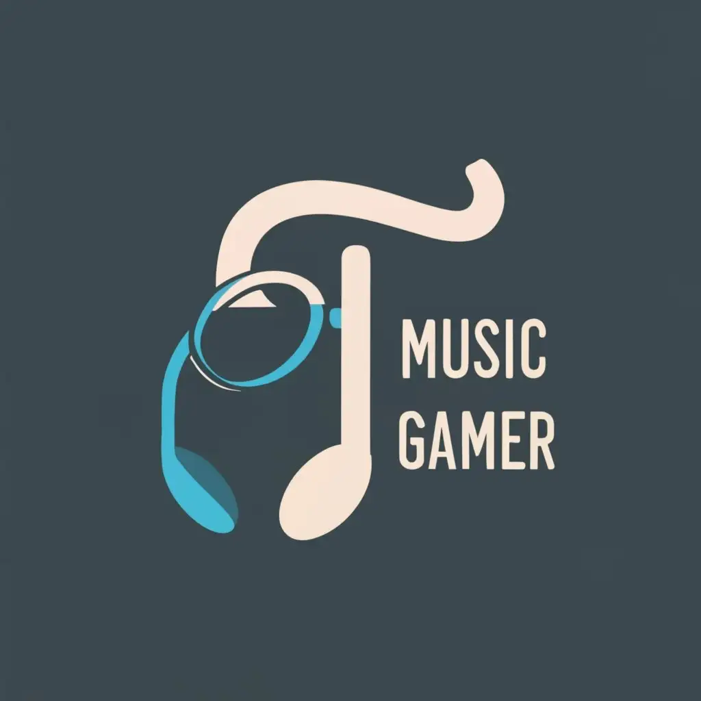 logo, music and game, with the text "PI MUSIC & GAMER", typography, be used in Entertainment industry