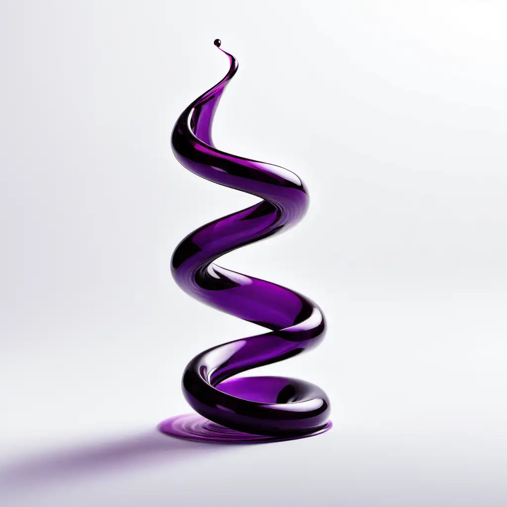 Spiraling Purple Oil around an Invisible Object Abstract Side View