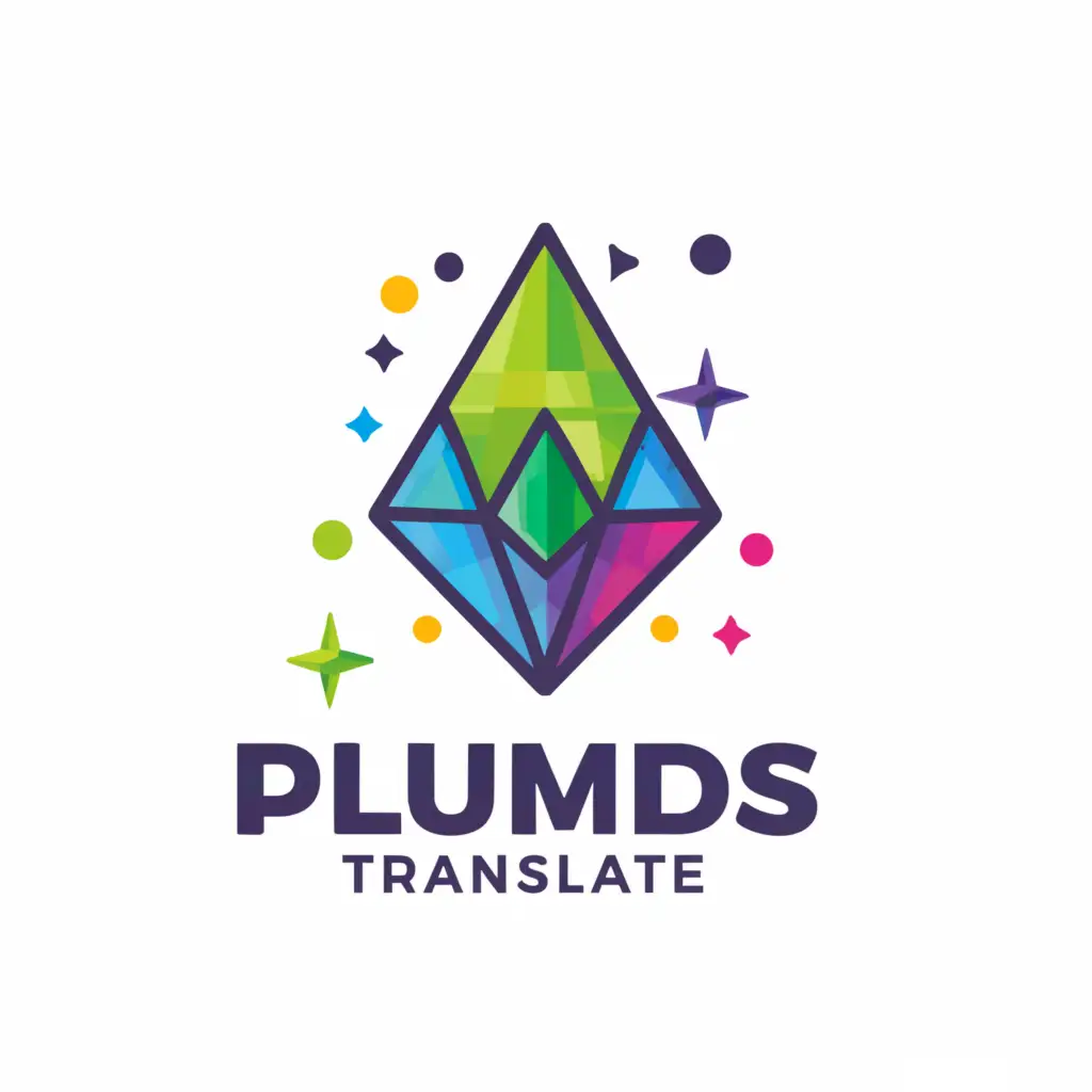 a logo design,with the text "Sims4ModsTranslate", main symbol:Plumbob,Moderate,clear background
