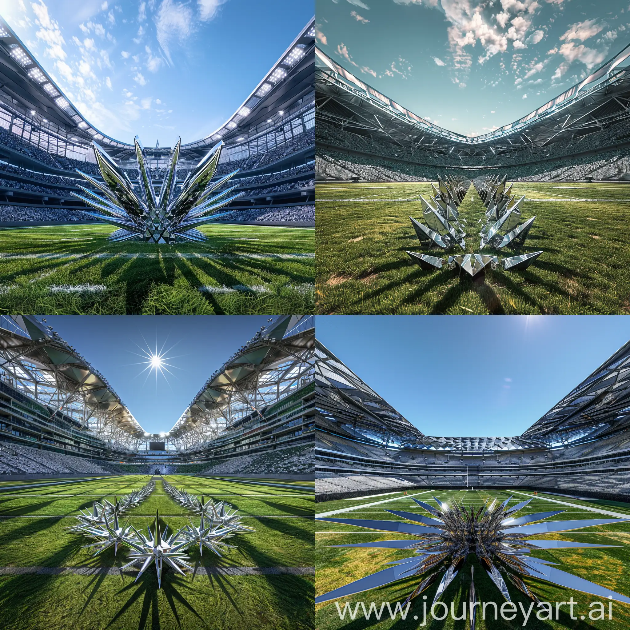 Symmetric-Metallic-Garden-Inside-Football-Stadium