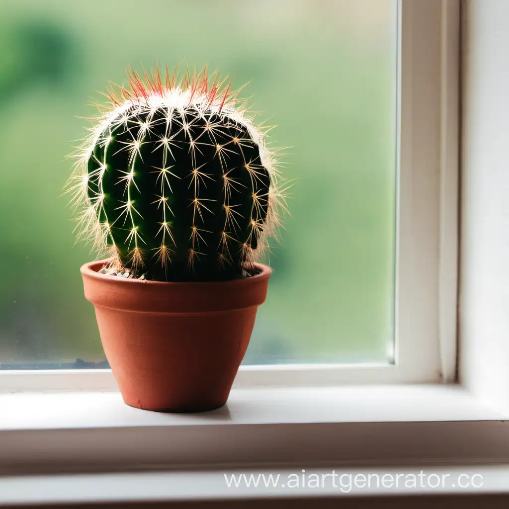 Round-Cactus-Adorning-Sunny-Windowsill
