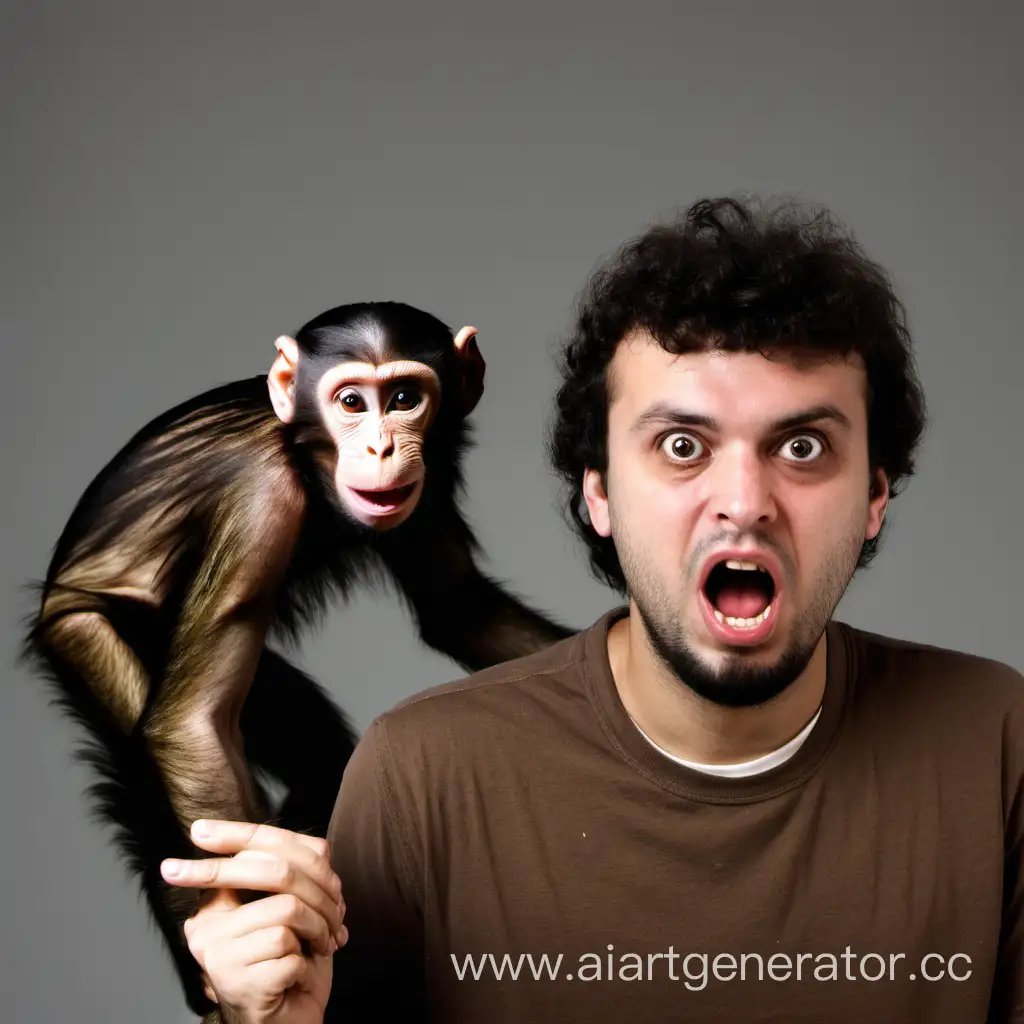 Man-Mimicking-Monkey-Playful-Gesture-in-HumanPrimate-Interaction