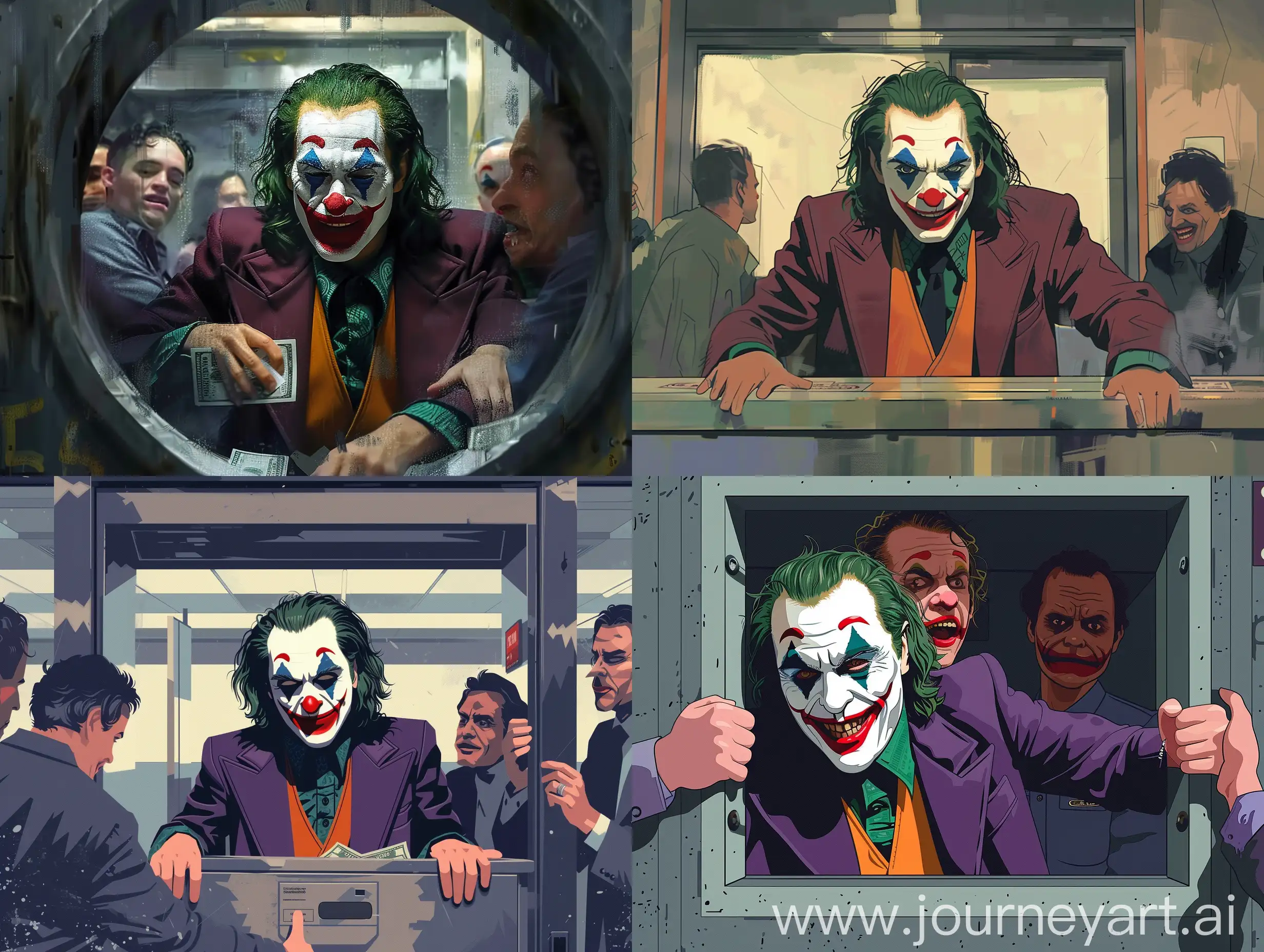 Joker-Attempting-Bank-Heist-with-Staff-in-Panic