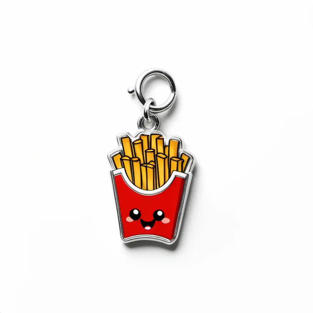french fries charm on white background