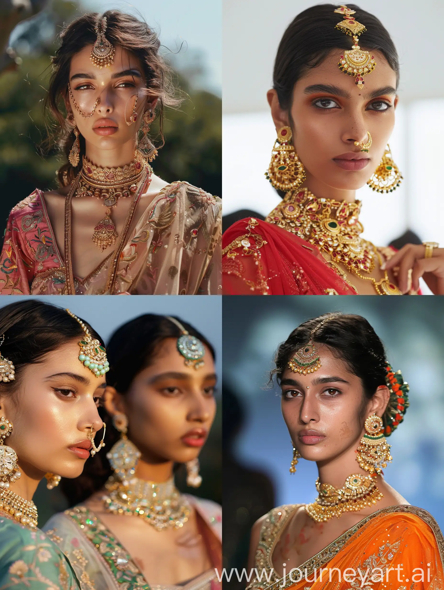 Indian models wearing traditional indian jewellery