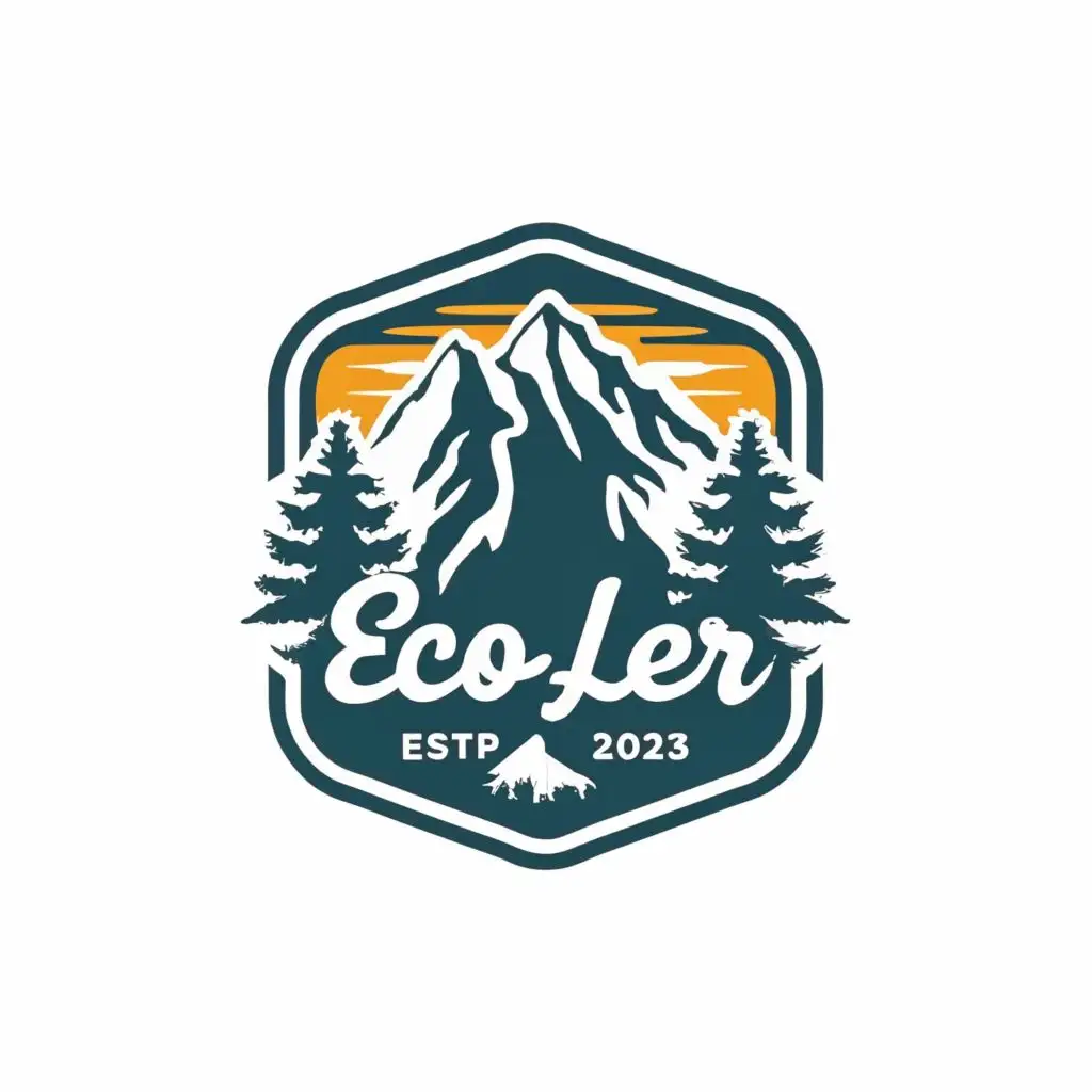 LOGO-Design-For-ECO-LER-NatureInspired-Mountain-Trees-with-Typography-for-Travel-Industry