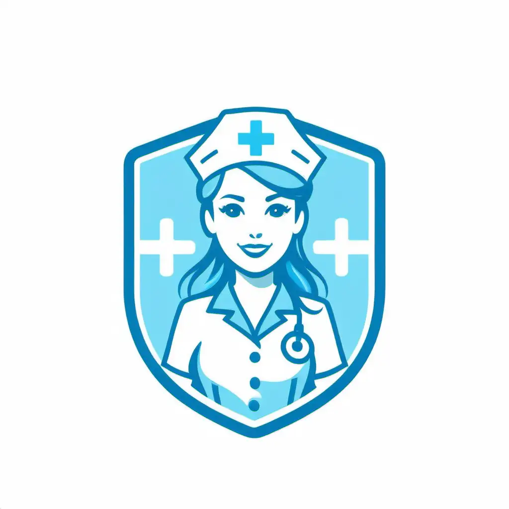 lite blue nurse logo on a white background