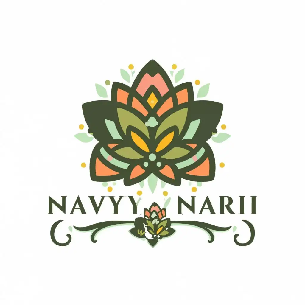 logo, Flower, clothing brand, with the text "Navya Nari", typography, be used in Religious industry