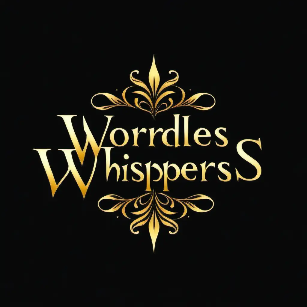 Elegant Black and Gold Logo Designs for Wordless Whispers Store