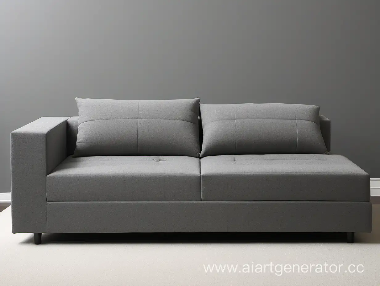 серый квадратный спальный диван
