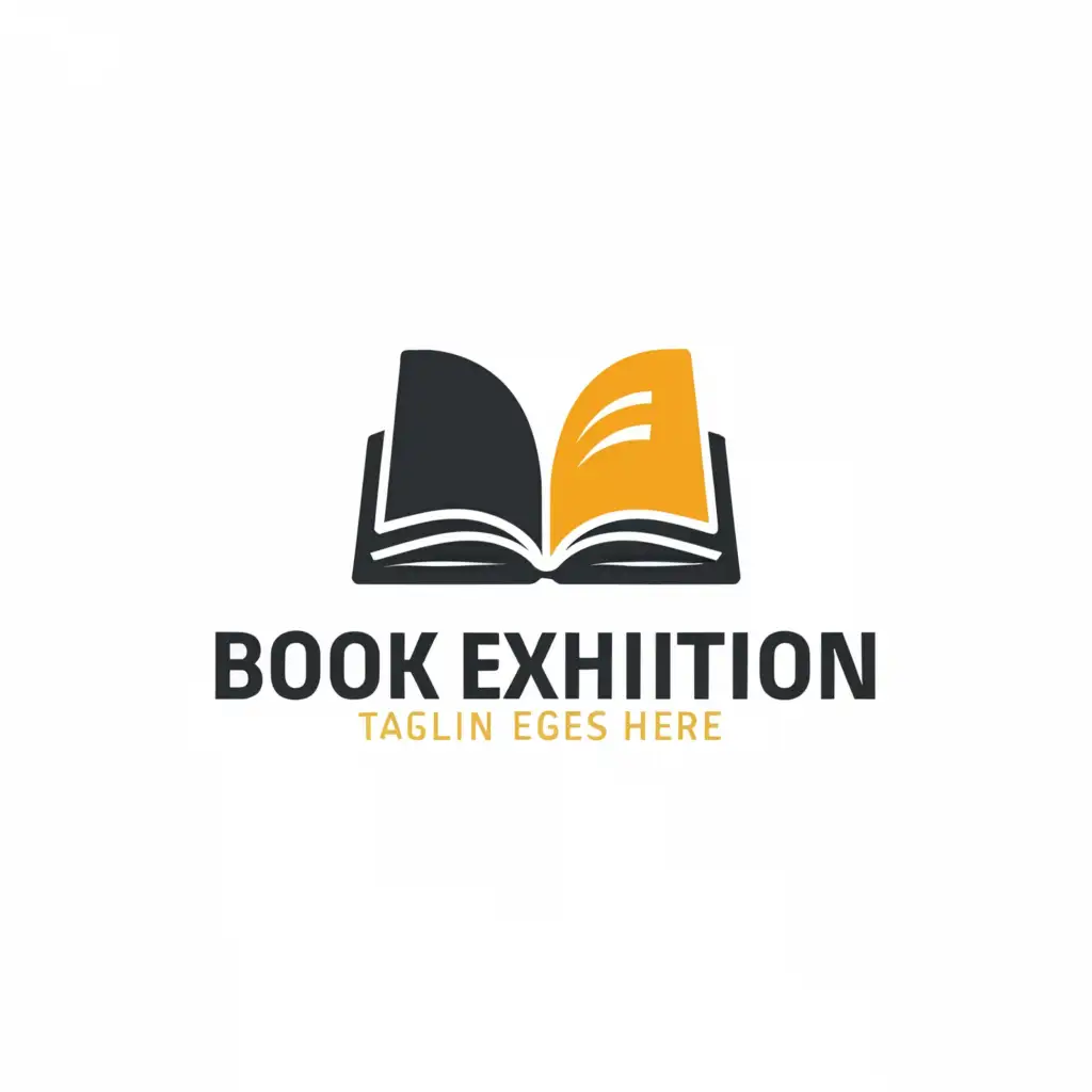 LOGO-Design-For-Book-Exhibition-Bold-Text-with-Book-Icon-for-Event-Promotion