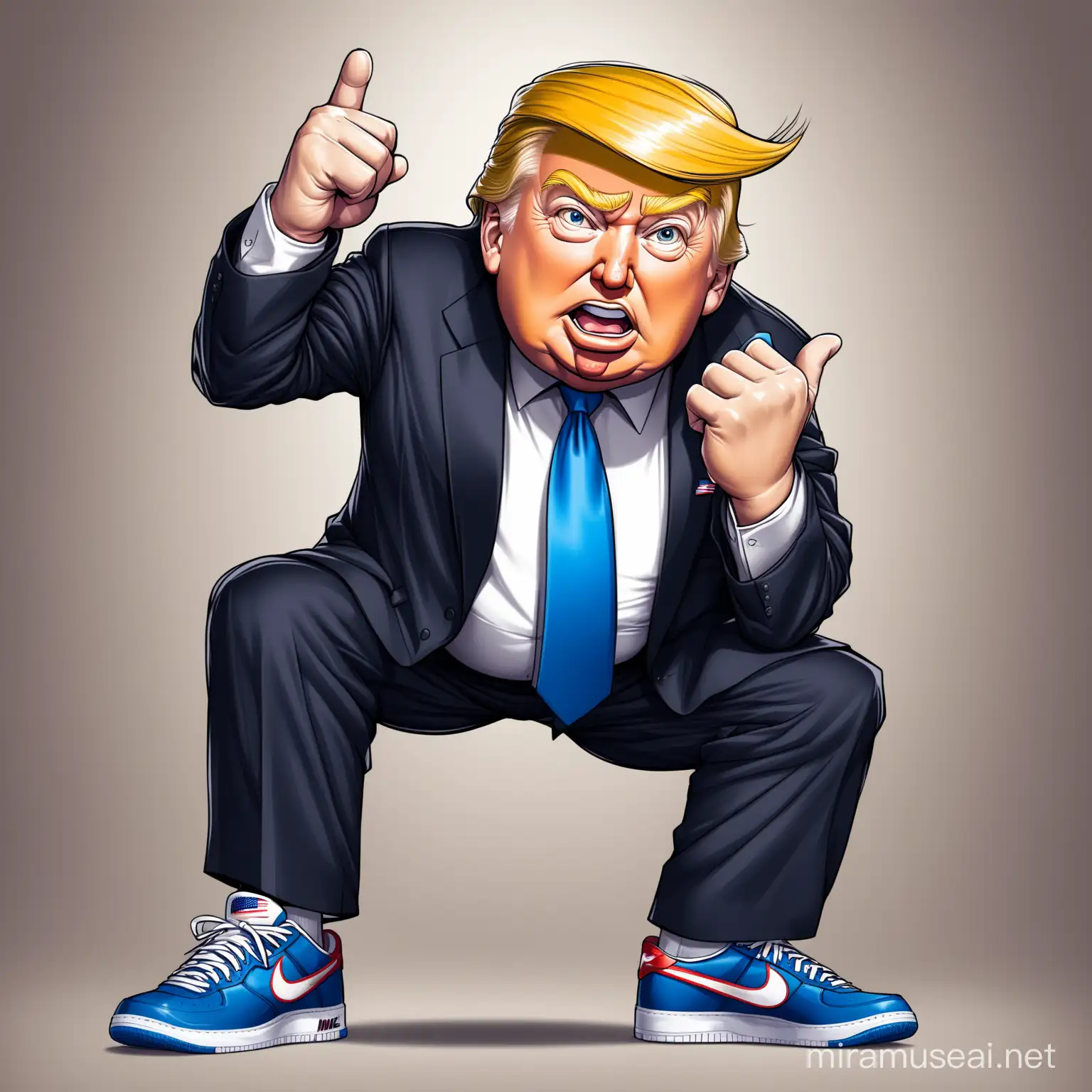 2024 Election Day Hilarious Donald Trump Lookalike in Sporty Nike Sneakers