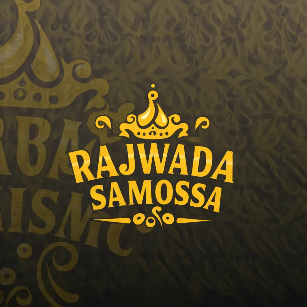 LOGO-Design-for-Rajwada-Samosa-Crowned-Samosa-King-Emblem-in-Regal-Font