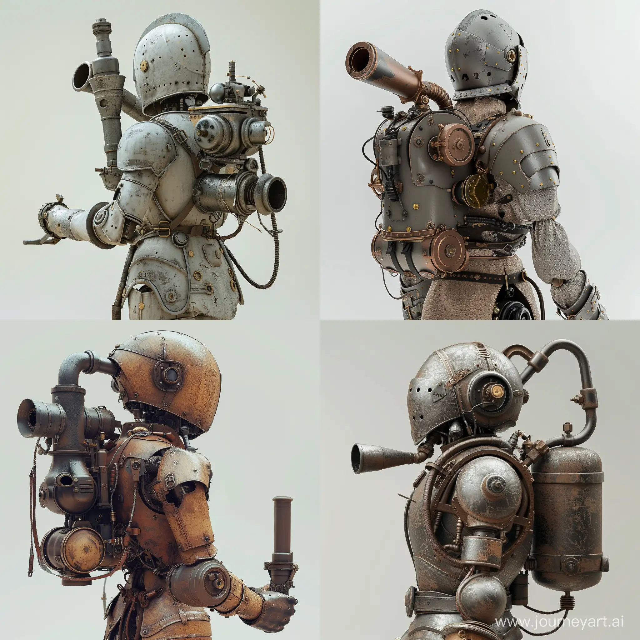 Steampunk-Medieval-Robot-Knight-with-Cannon-Arm