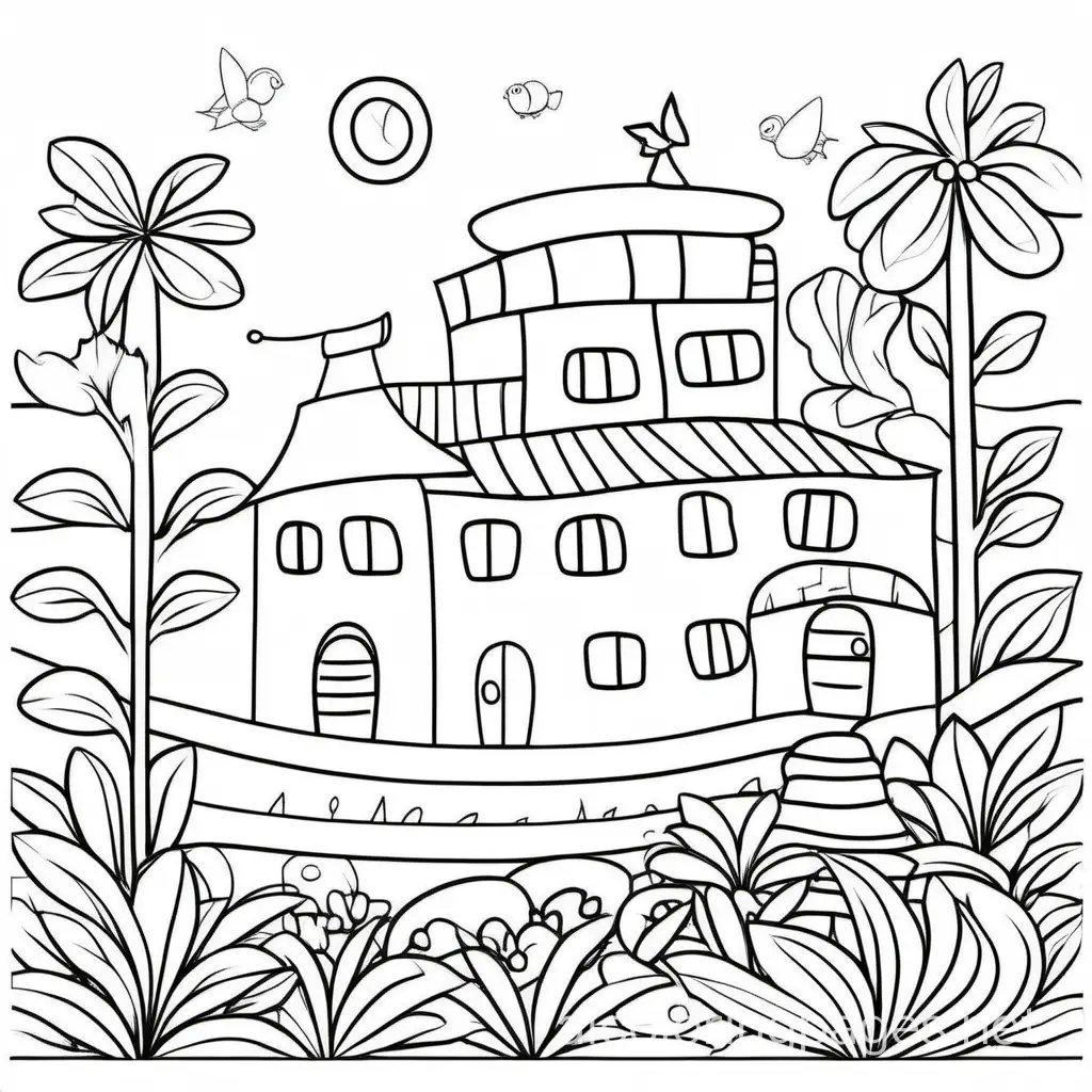 Simple-Black-and-White-Coloring-Page-for-Kids-EasytoColor-Line-Art-on-White-Background