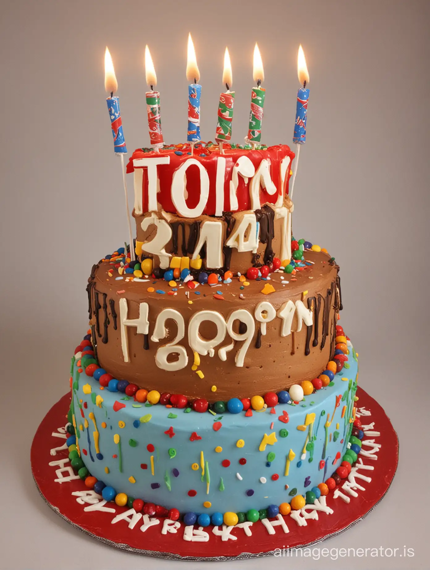 Happy Birthday, Tom cake with 41 candles, 