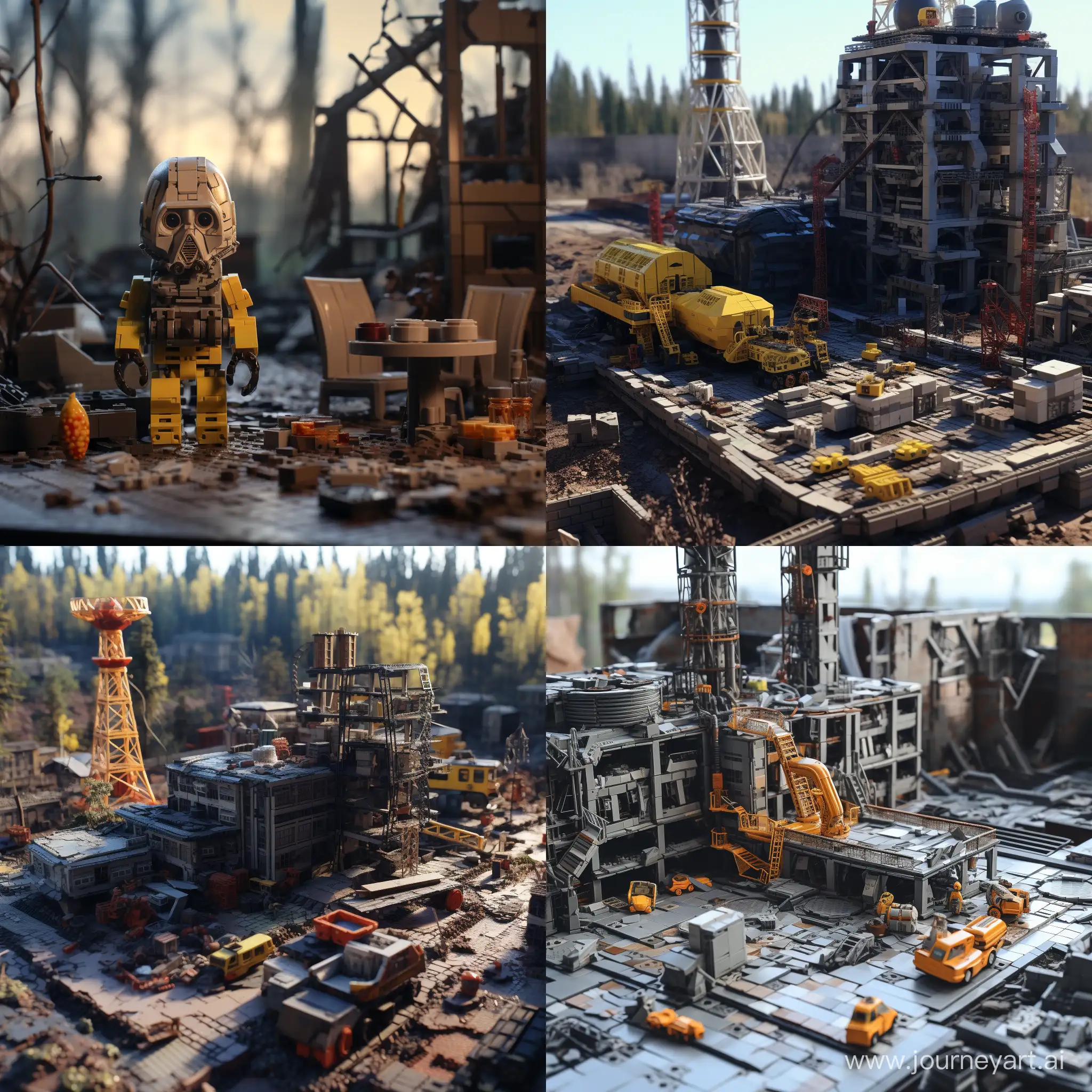 generate an image of chernobyl lego set