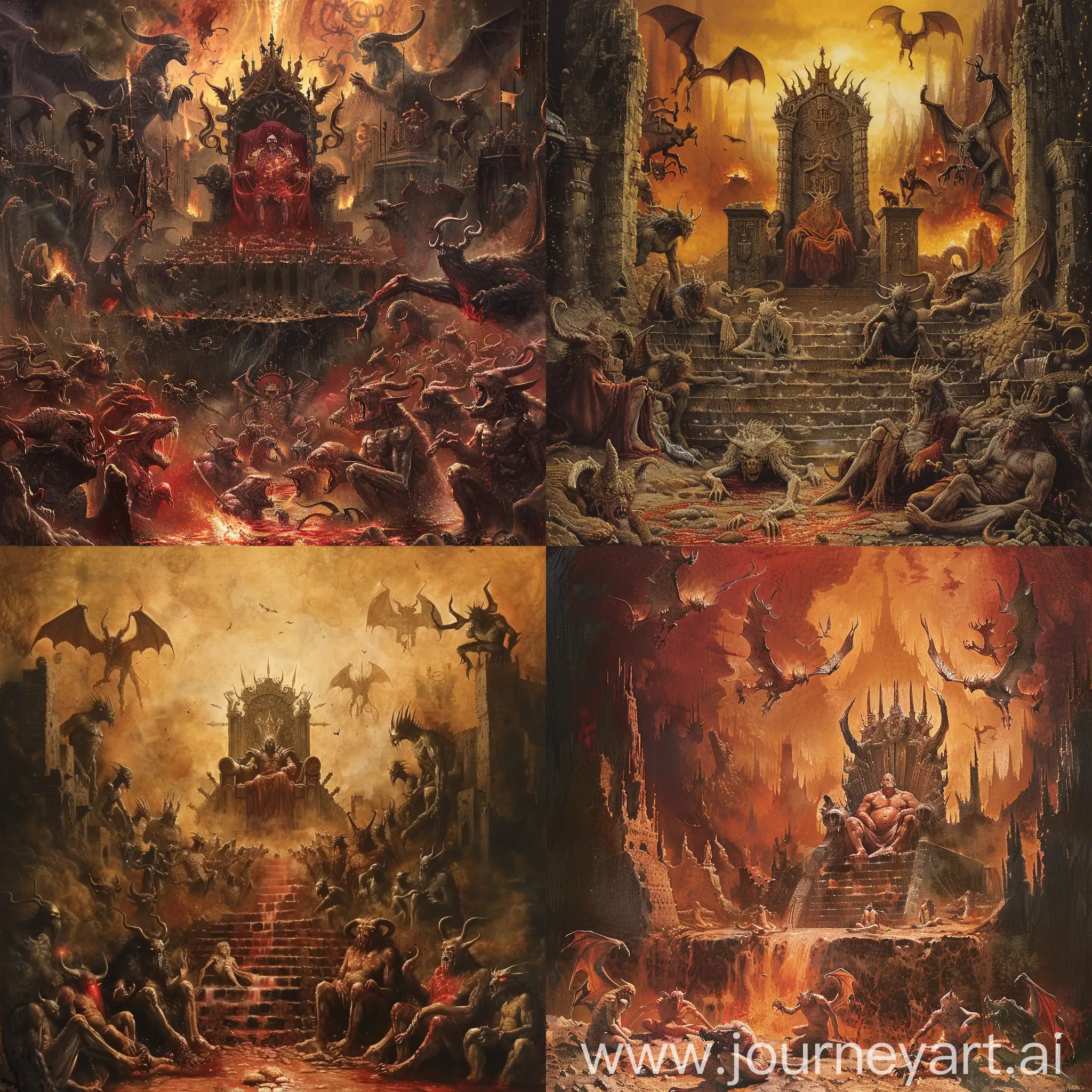 King-of-Hell-Surrounded-by-Lesser-Demons-in-Fiery-Kingdom