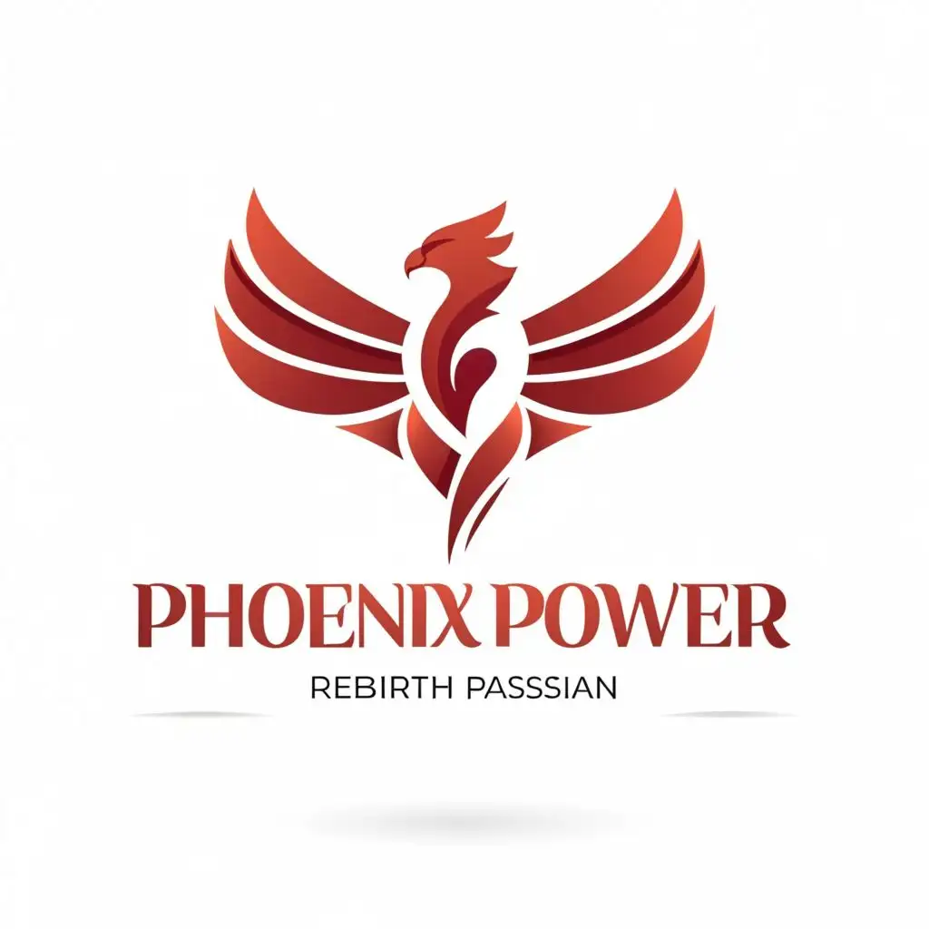 a logo design,with the text "phoenix power", main symbol:Phoenix, heart,Minimalistic,be used in Beauty Spa industry,clear background