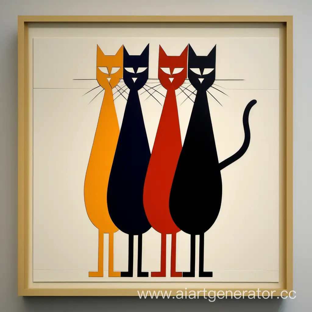 Three Cats modern Style suprematism
