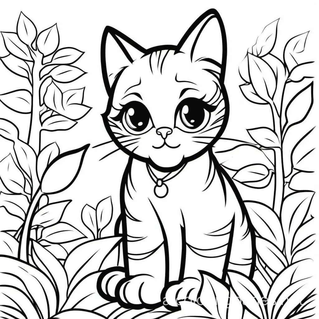 Simplistic-Black-and-White-Cat-Line-Art-Coloring-Page