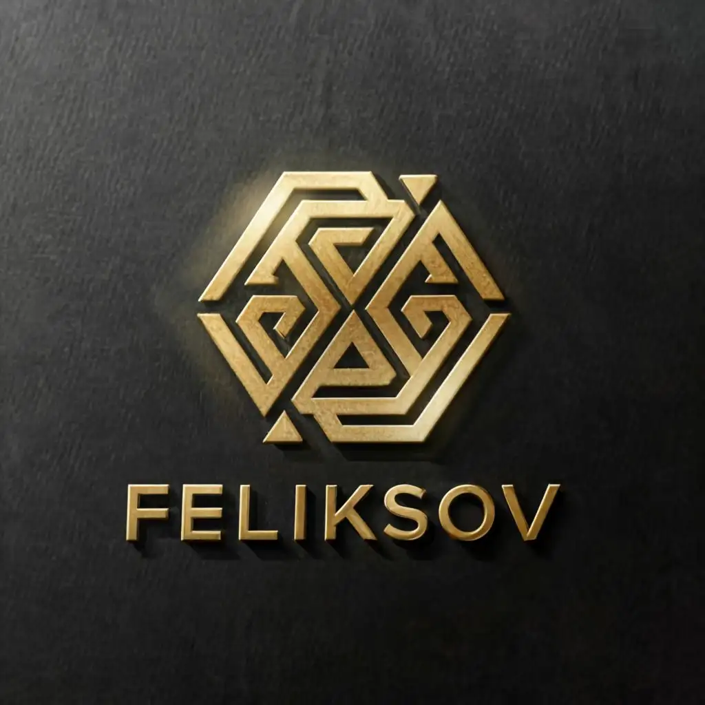 LOGO-Design-For-585-Feliksov-Elegant-Gold-Text-with-3D-Rings-and-Minimalistic-Style