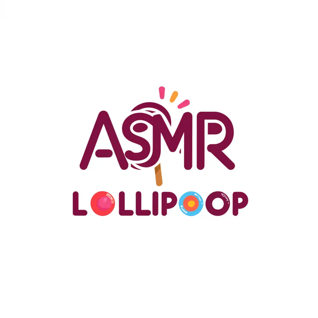 a logo design,with the text "asmr lollipop", main symbol:candy
lollipop,Moderate,clear background