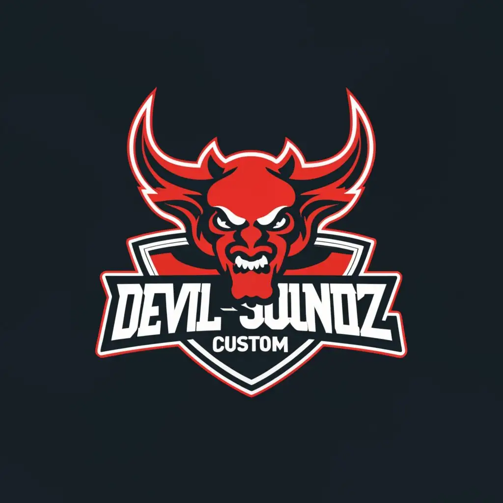 a logo design,with the text "Devil Soundz & Customz", main symbol:Bull,Moderate,be used in Automotive industry,clear background