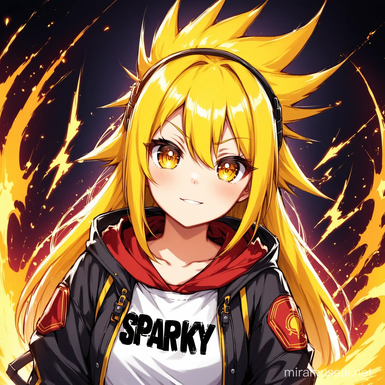 AnimeInspired Sparky Logo Featuring a Cartoon Girl