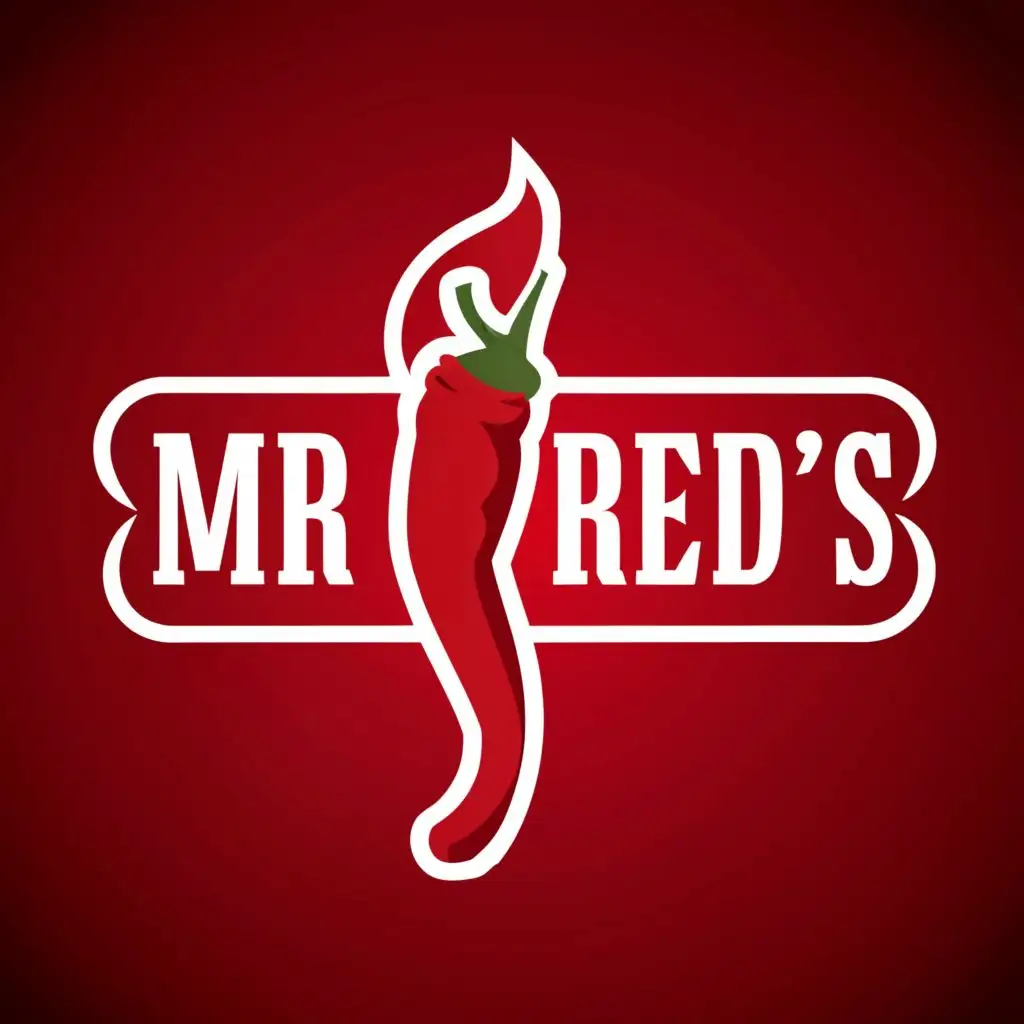 a logo design,with the text "Mr. Red's", main symbol:a hot burning pepper,Moderate,be used in Restaurant industry,clear background