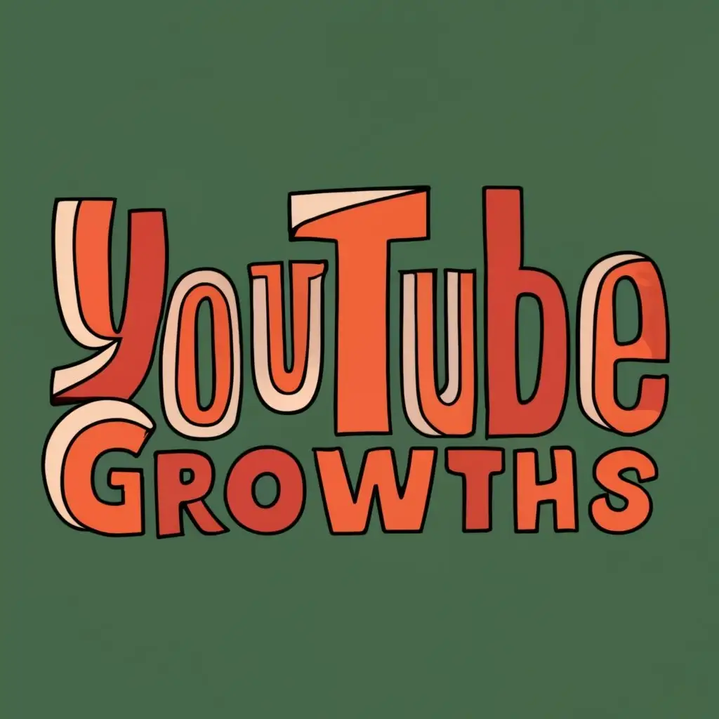 logo, Youtube , with the text "Youtube Growths", typography, be used in Internet industry