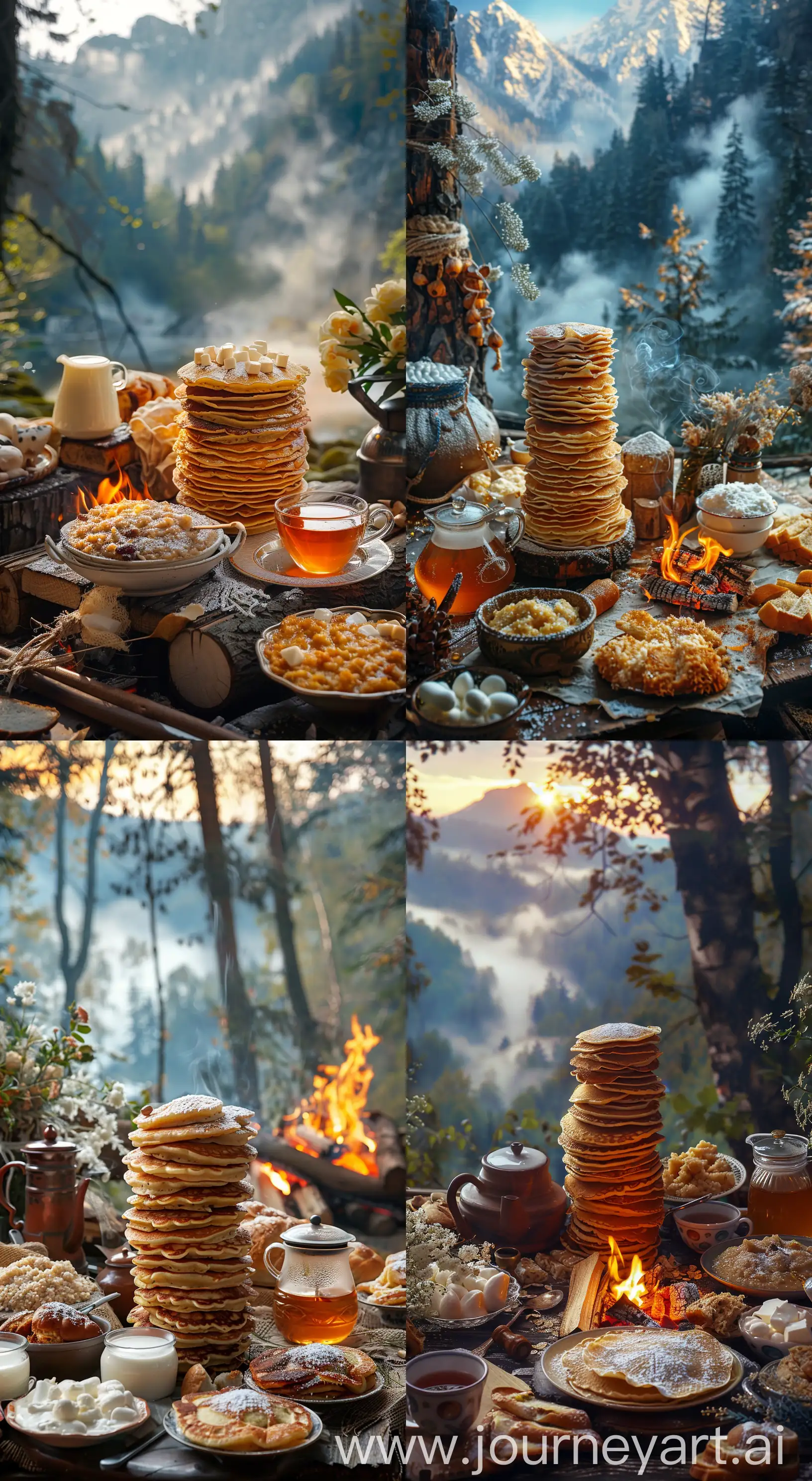 Scenic-Village-Breakfast-Russian-Pancakes-and-Mountain-Sunrise