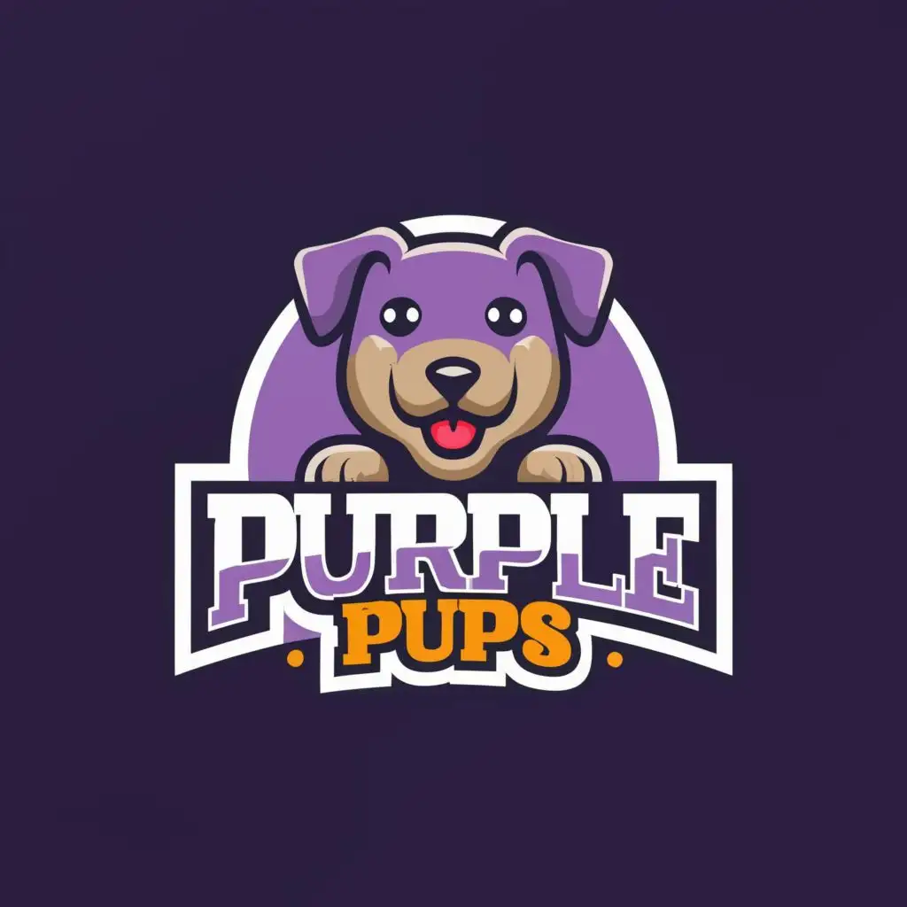 LOGO-Design-For-Purple-Pups-Playful-Typography-with-a-Vibrant-Canine-Theme