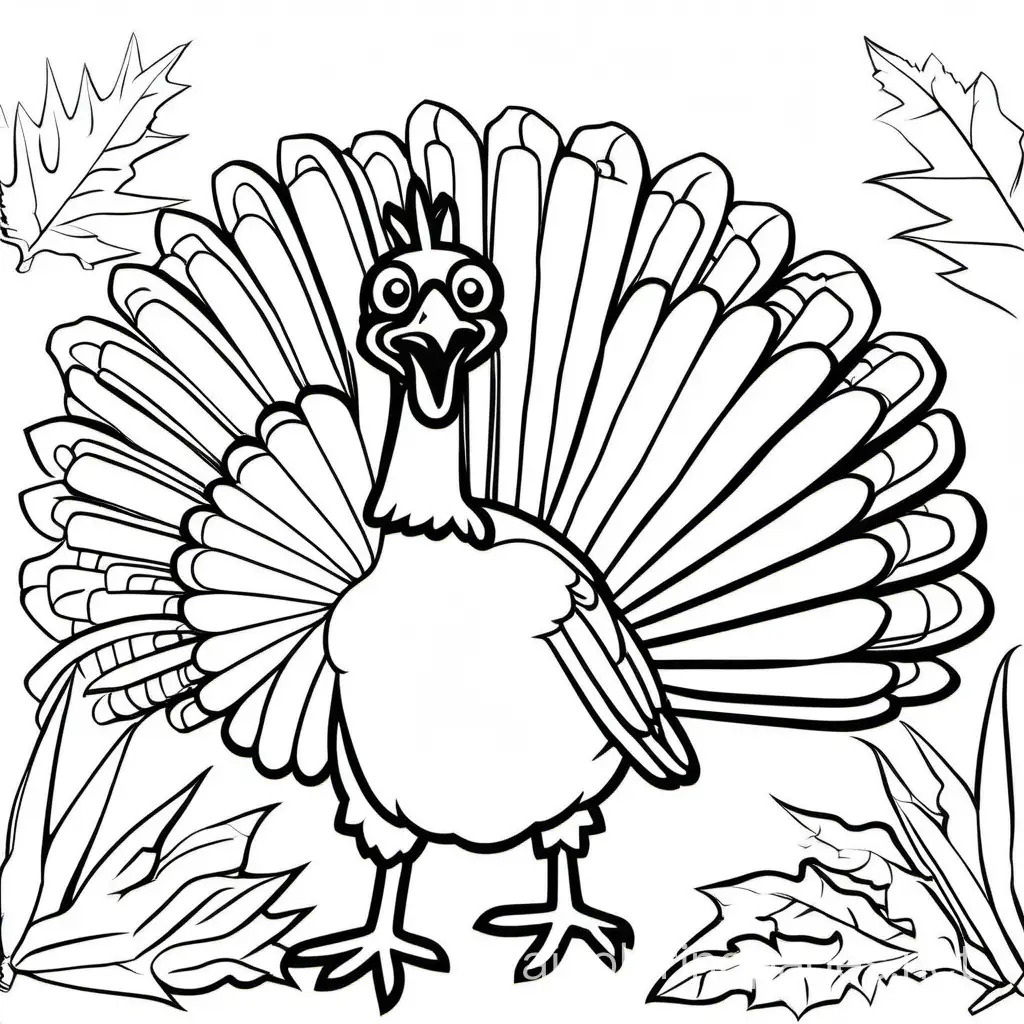 maine turkeys
, Coloring Page, black and white, line art, white background, Simplicity, Ample White Space. The background of the coloring page is plain white to make it easy for young children to color within the lines. The outlines of all the subjects are easy to distinguish, making it simple for kids to color without too much difficulty