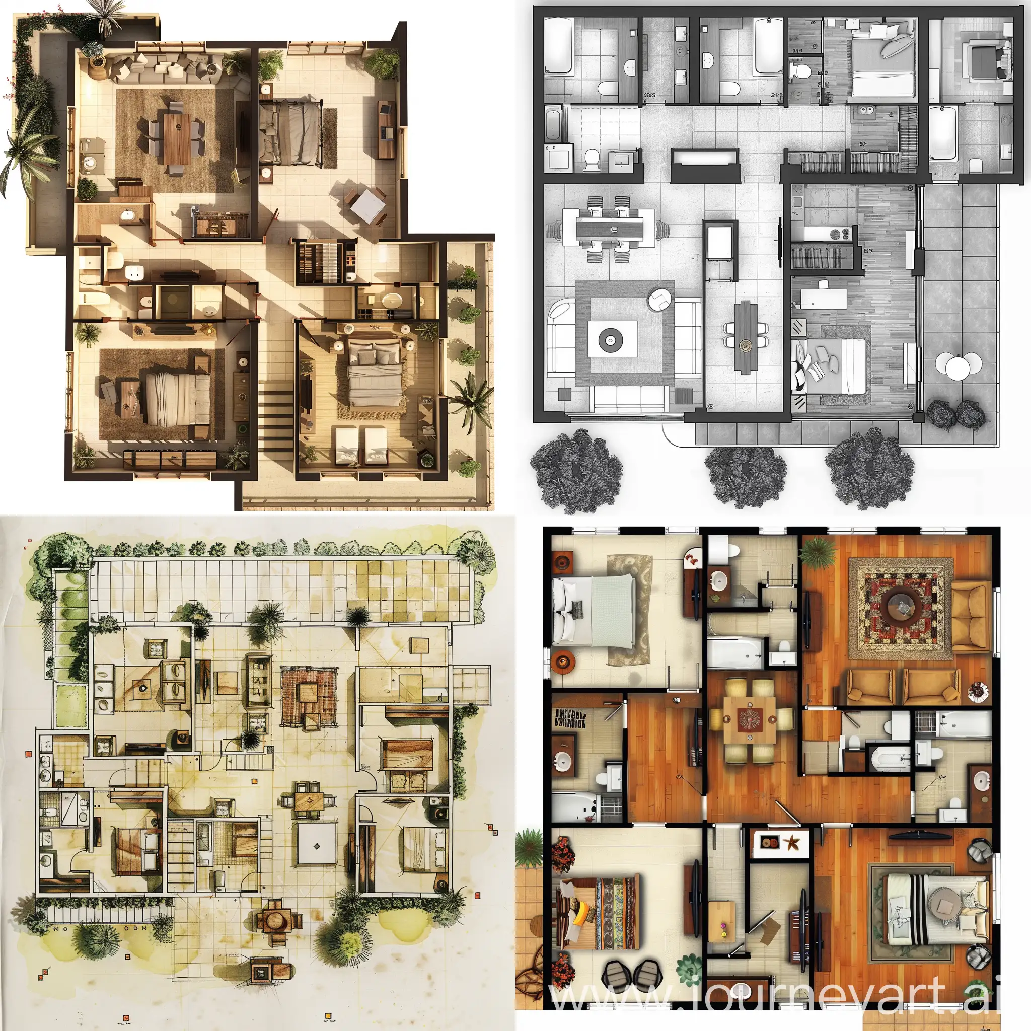 Dark-Academia-African-Fusion-3-Bedroom-House-Floor-Plan